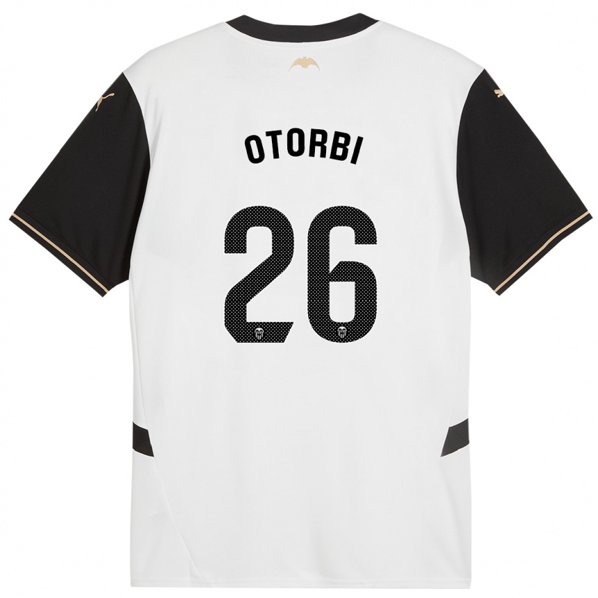 Kids Football David Otorbi #26 White Black Home Jersey 2024/25 T-Shirt