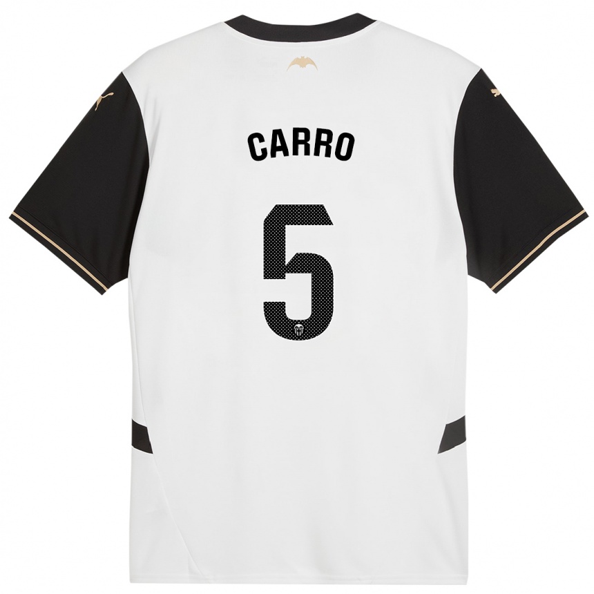 Kids Football Marta Carro #5 White Black Home Jersey 2024/25 T-Shirt