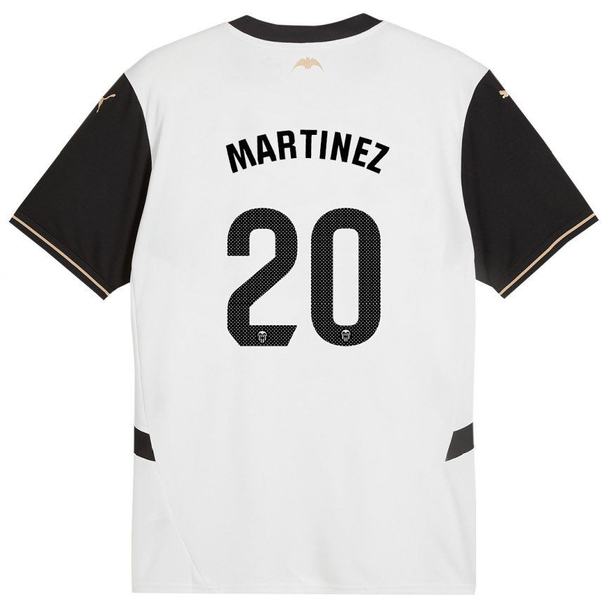 Kids Football Asun Martínez #20 White Black Home Jersey 2024/25 T-Shirt