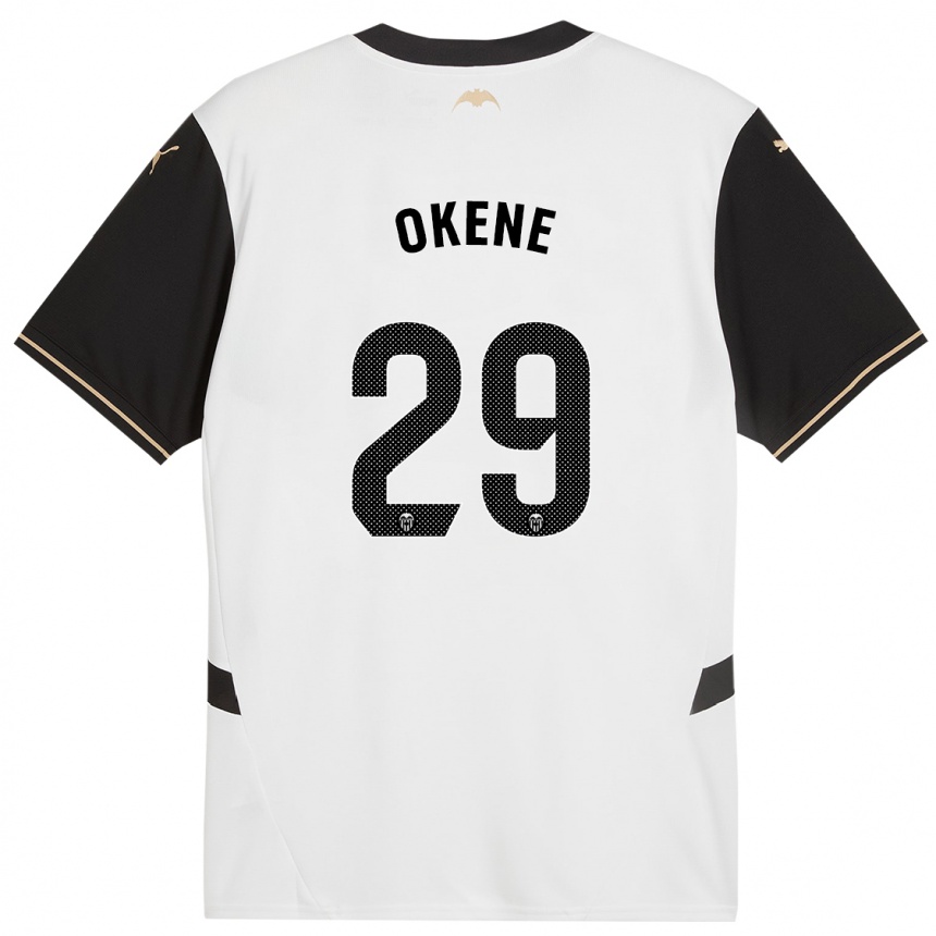 Kids Football Andrea Okene #29 White Black Home Jersey 2024/25 T-Shirt