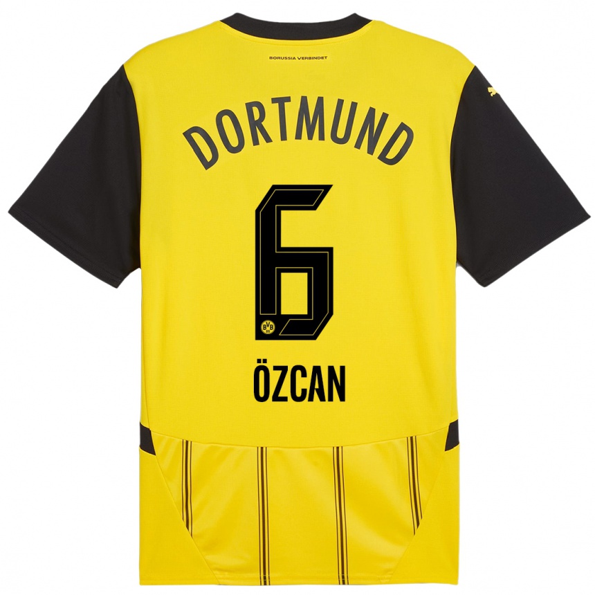 Kids Football Salih Ozcan #6 Yellow Black Home Jersey 2024/25 T-Shirt