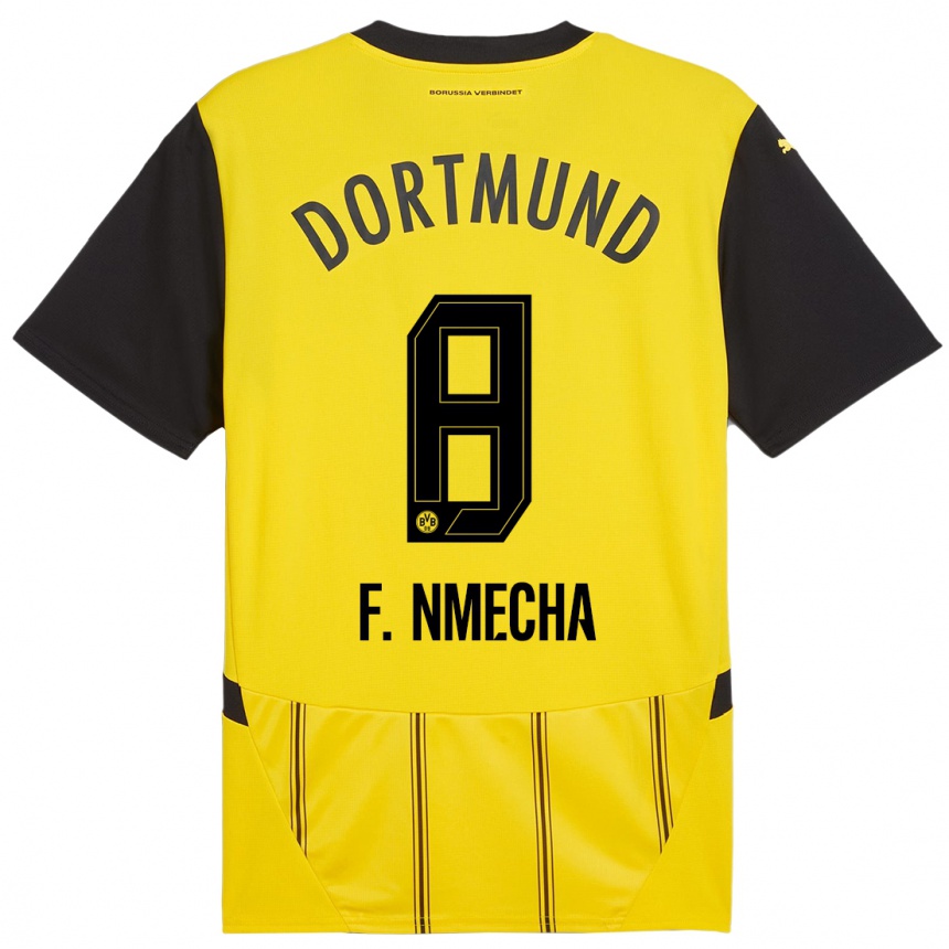 Kids Football Felix Nmecha #8 Yellow Black Home Jersey 2024/25 T-Shirt