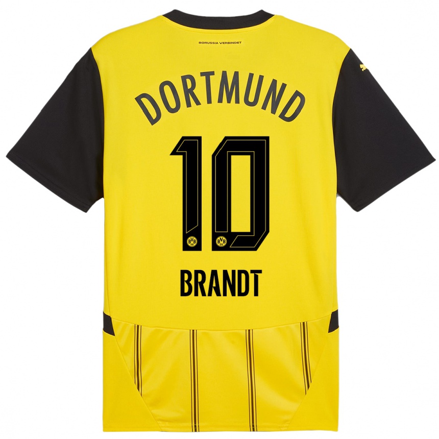 Kids Football Julian Brandt #10 Yellow Black Home Jersey 2024/25 T-Shirt