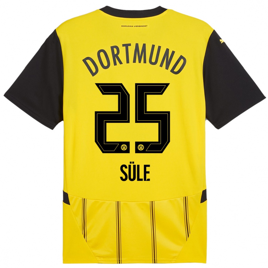 Kids Football Niklas Sule #25 Yellow Black Home Jersey 2024/25 T-Shirt