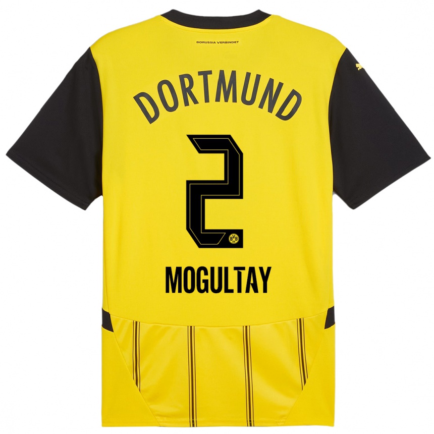 Kids Football Baran Mogultay #2 Yellow Black Home Jersey 2024/25 T-Shirt