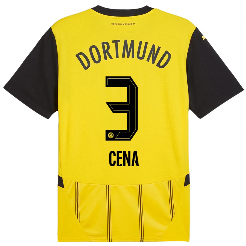 Kids Football Valon Cena #3 Yellow Black Home Jersey 2024/25 T-Shirt