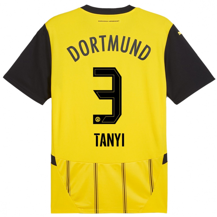 Kids Football Paul Tanyi #3 Yellow Black Home Jersey 2024/25 T-Shirt