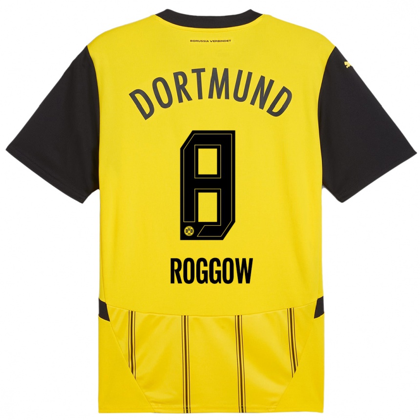 Kids Football Franz Roggow #8 Yellow Black Home Jersey 2024/25 T-Shirt