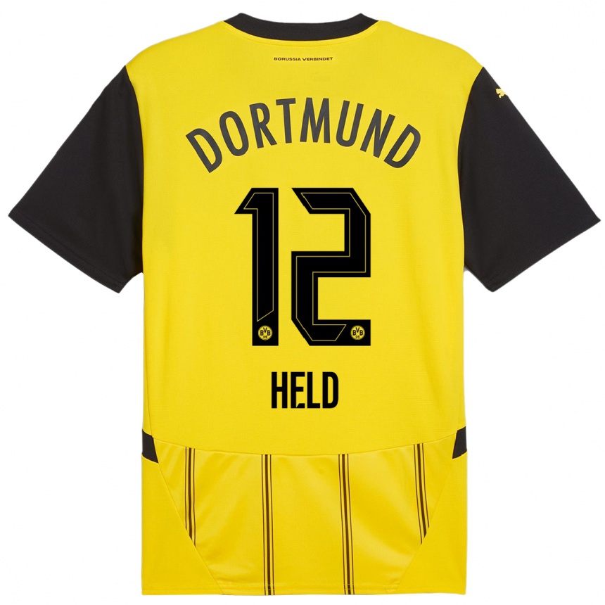 Kids Football Aaron Held #12 Yellow Black Home Jersey 2024/25 T-Shirt