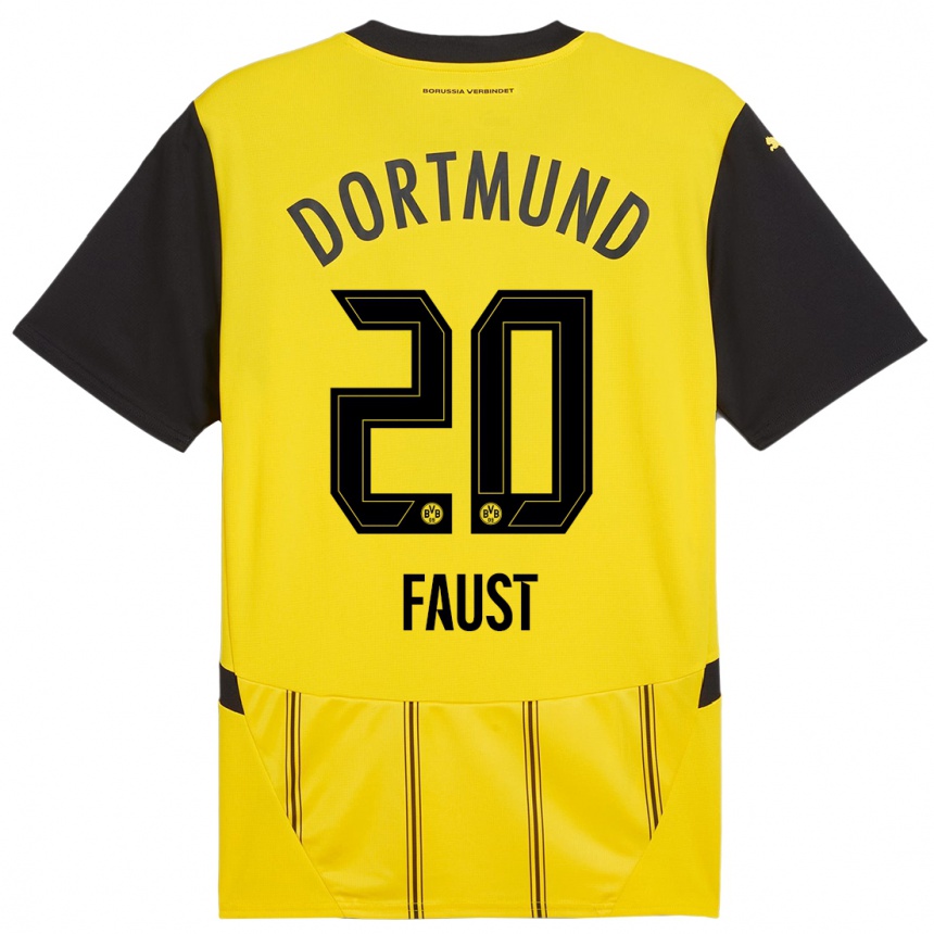 Kids Football Tom Faust #20 Yellow Black Home Jersey 2024/25 T-Shirt