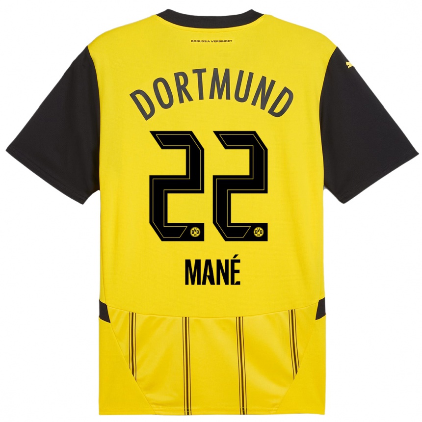 Kids Football Filippo Mané #22 Yellow Black Home Jersey 2024/25 T-Shirt