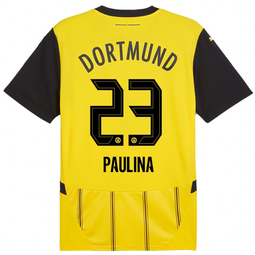 Kids Football Jordi Paulina #23 Yellow Black Home Jersey 2024/25 T-Shirt