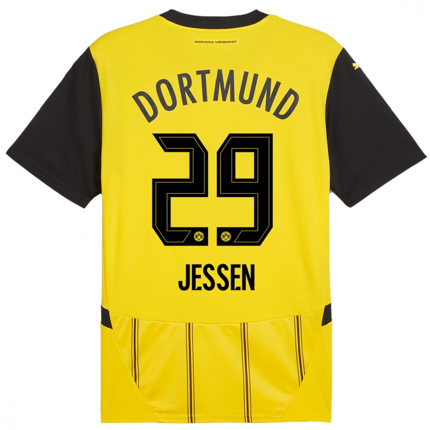 Kids Football Niklas Jessen #29 Yellow Black Home Jersey 2024/25 T-Shirt