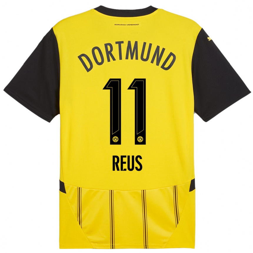 Kids Football Marco Reus #11 Yellow Black Home Jersey 2024/25 T-Shirt