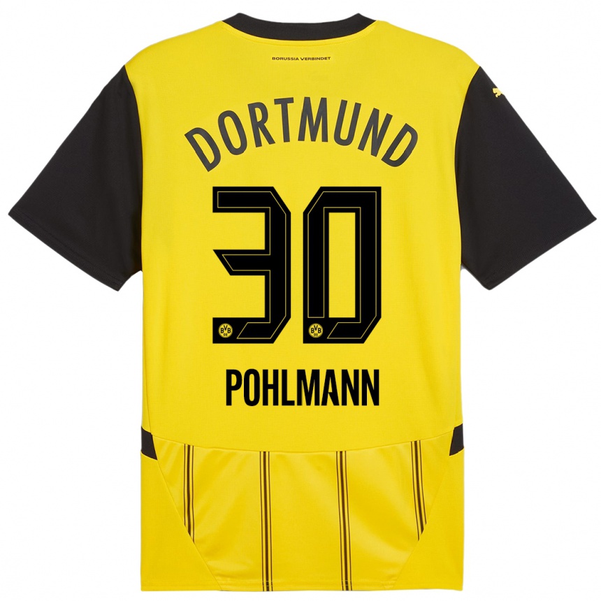 Kids Football Ole Pohlmann #30 Yellow Black Home Jersey 2024/25 T-Shirt