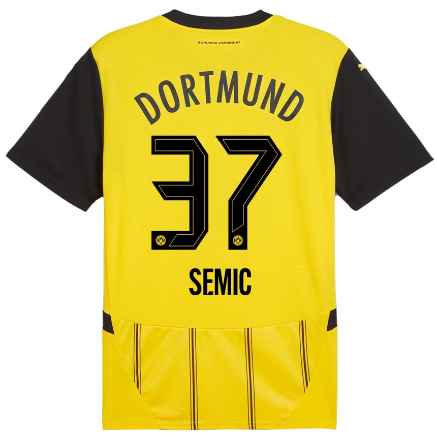 Kids Football Lion Semic #37 Yellow Black Home Jersey 2024/25 T-Shirt