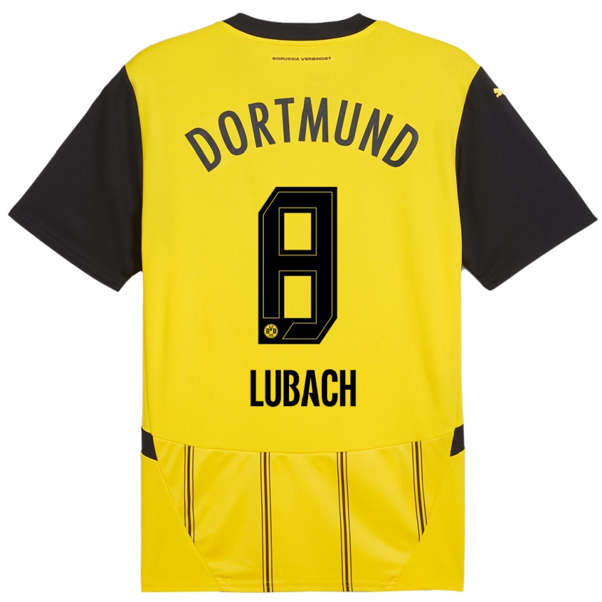 Kids Football Rafael Lubach #8 Yellow Black Home Jersey 2024/25 T-Shirt