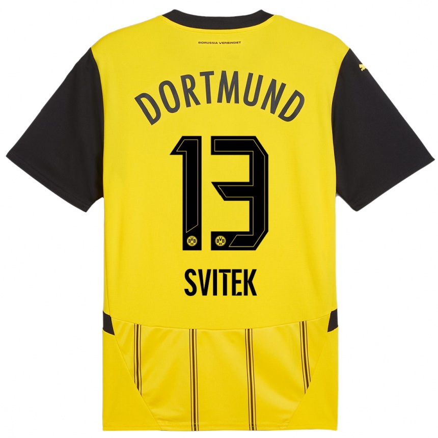 Kids Football Leon Svitek #13 Yellow Black Home Jersey 2024/25 T-Shirt