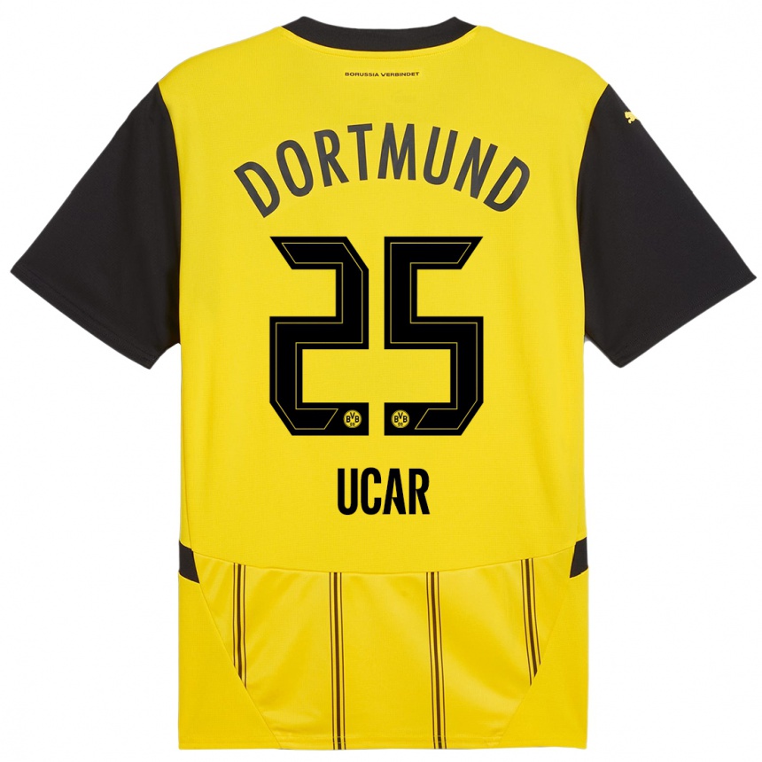 Kids Football Leys Ucar #25 Yellow Black Home Jersey 2024/25 T-Shirt