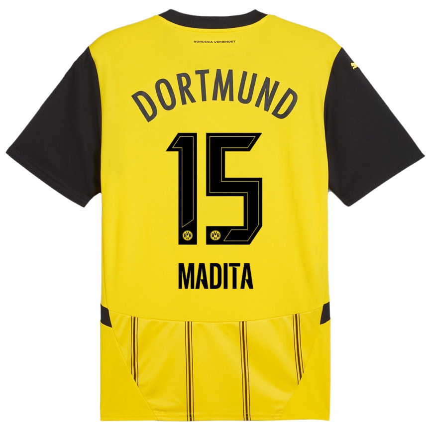 Kids Football Kohorst Madita #15 Yellow Black Home Jersey 2024/25 T-Shirt