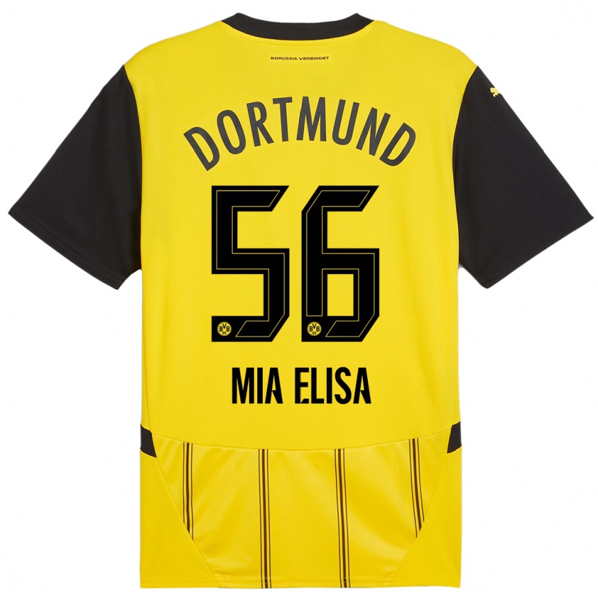 Kids Football Bomnuter Mia Elisa #56 Yellow Black Home Jersey 2024/25 T-Shirt