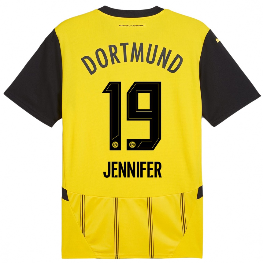 Kids Football Gutierrez Bermejo Jennifer #19 Yellow Black Home Jersey 2024/25 T-Shirt