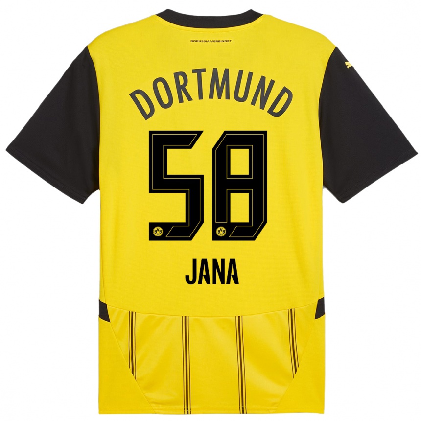 Kids Football Nordberg Jana #58 Yellow Black Home Jersey 2024/25 T-Shirt