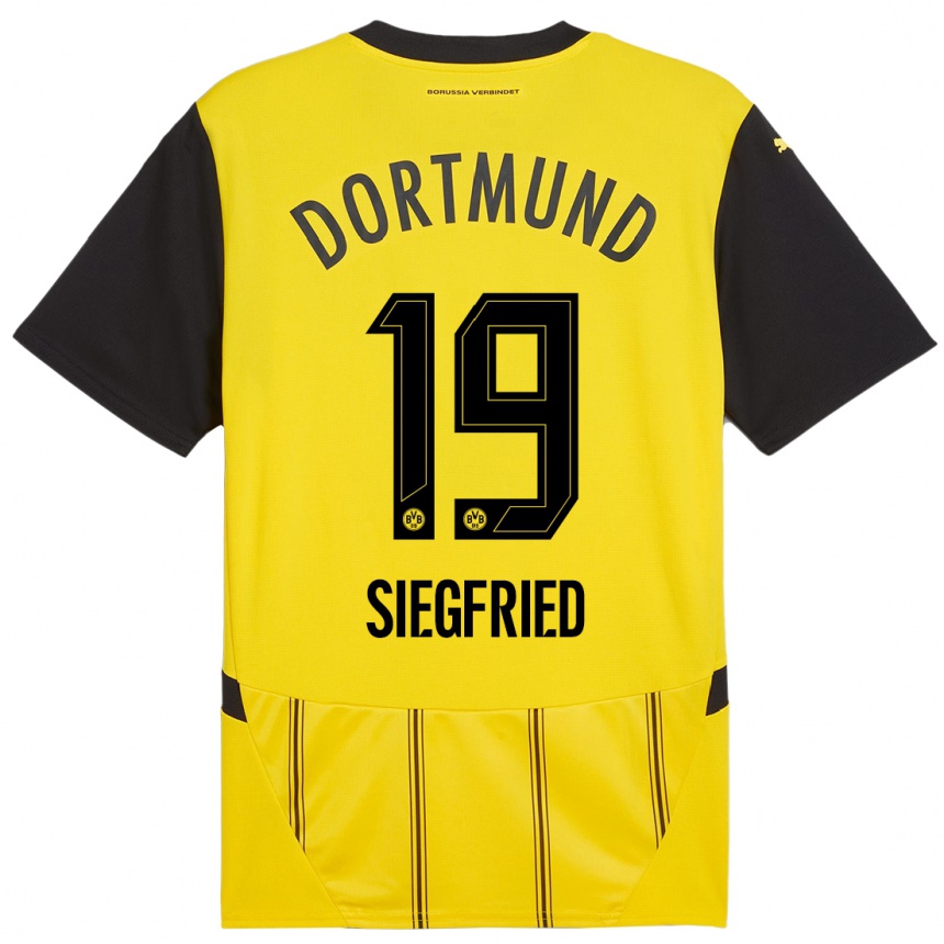 Kids Football Janz Siegfried #19 Yellow Black Home Jersey 2024/25 T-Shirt