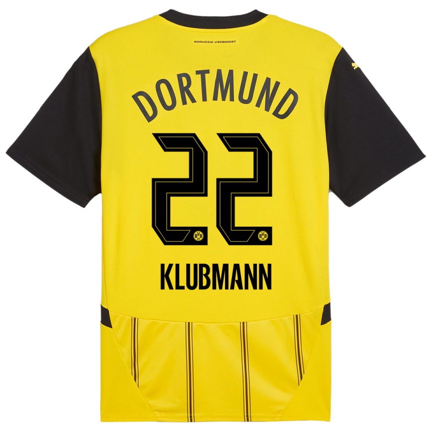 Kids Football Leon Klubmann #22 Yellow Black Home Jersey 2024/25 T-Shirt