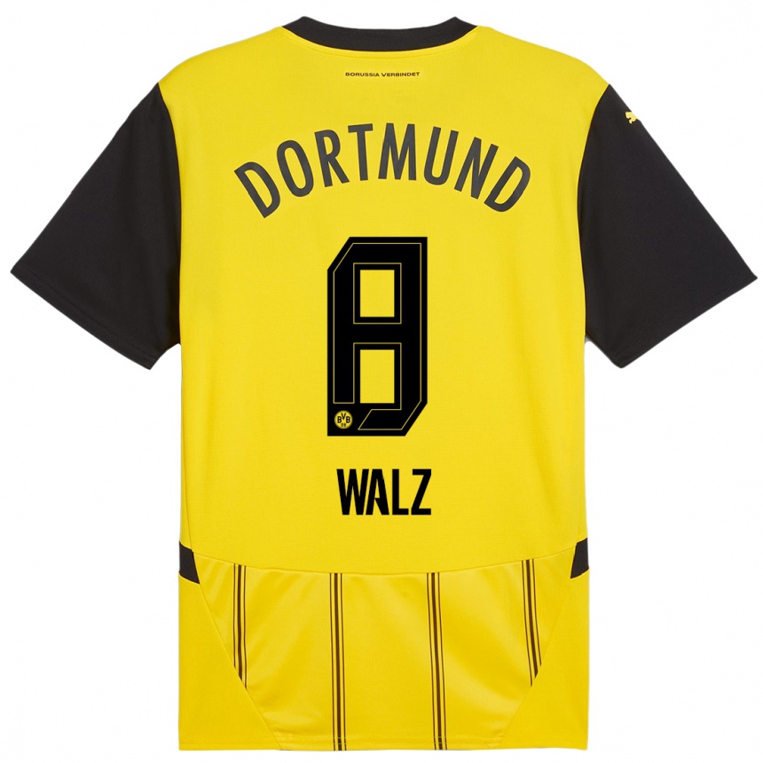 Kids Football Vasco Walz #8 Yellow Black Home Jersey 2024/25 T-Shirt