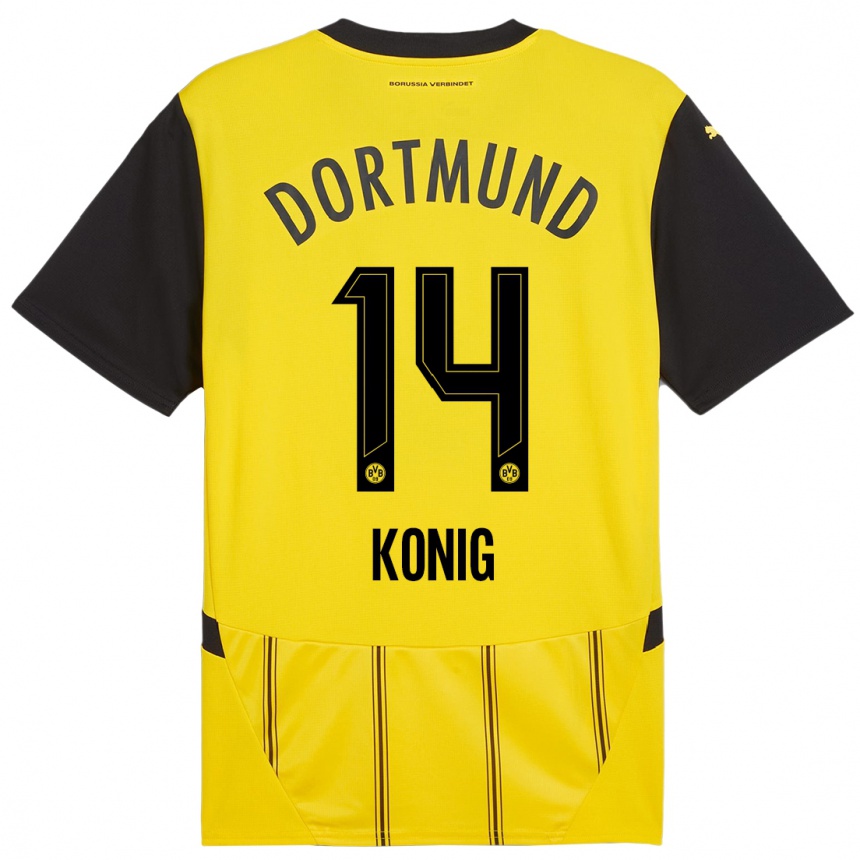 Kids Football Raul Konig #14 Yellow Black Home Jersey 2024/25 T-Shirt