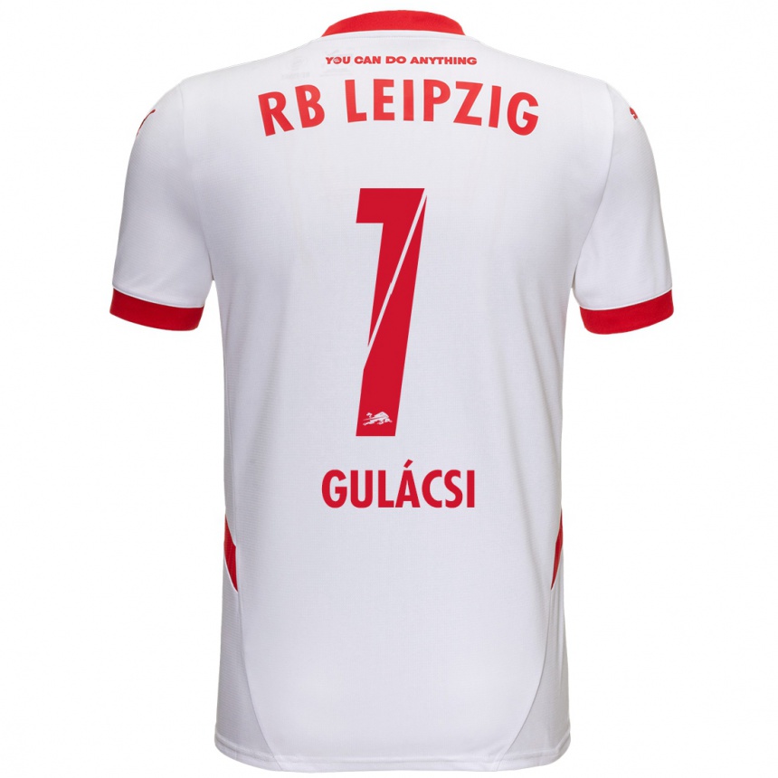 Kids Football Péter Gulácsi #1 White Red Home Jersey 2024/25 T-Shirt