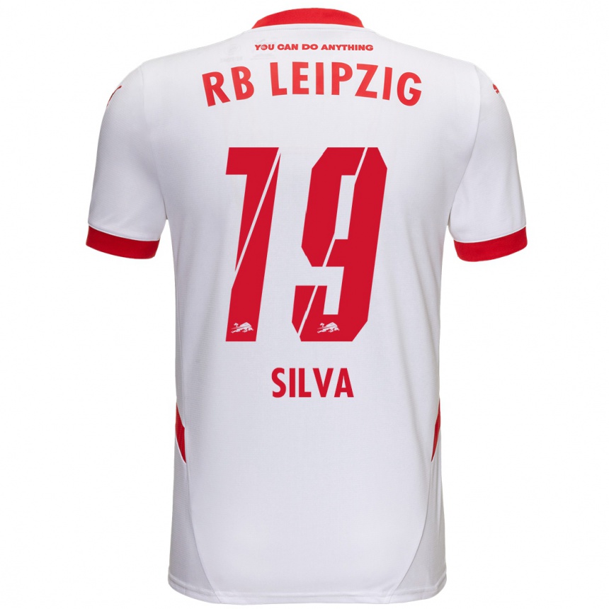 Kids Football André Silva #19 White Red Home Jersey 2024/25 T-Shirt