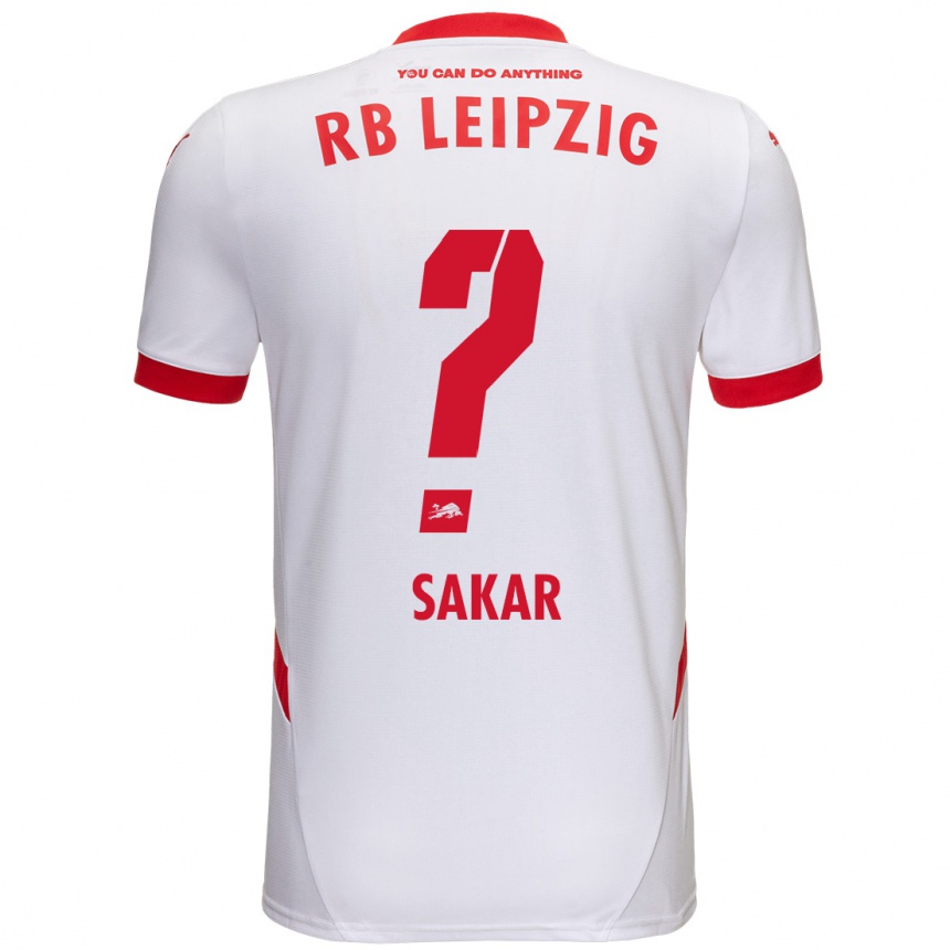 Kids Football Faik Sakar #0 White Red Home Jersey 2024/25 T-Shirt