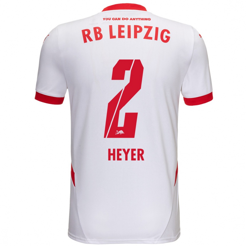 Kids Football Friedrich Heyer #2 White Red Home Jersey 2024/25 T-Shirt