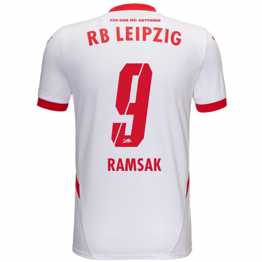 Kids Football Robert Ramsak #9 White Red Home Jersey 2024/25 T-Shirt