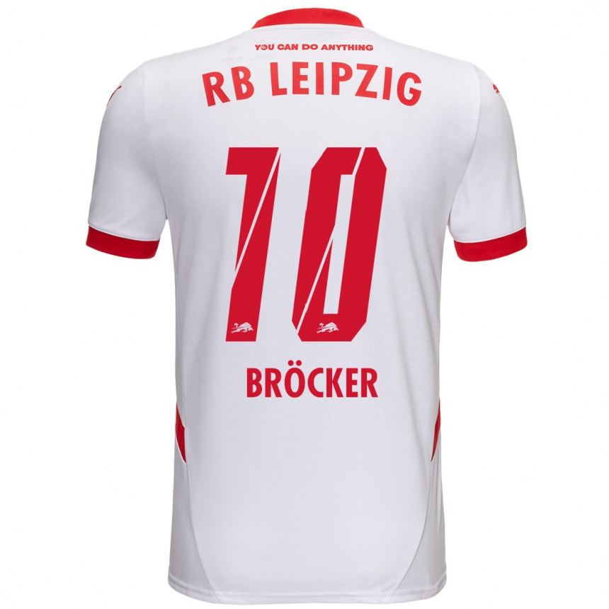 Kids Football Mads Bröcker #10 White Red Home Jersey 2024/25 T-Shirt