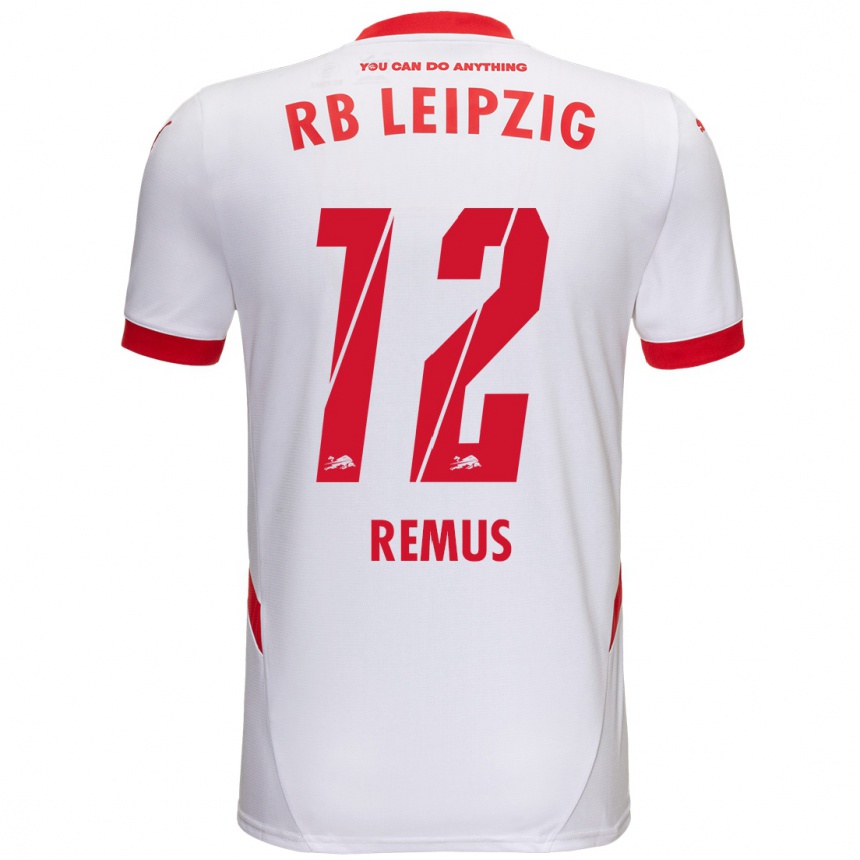 Kids Football Niklas Remus #12 White Red Home Jersey 2024/25 T-Shirt