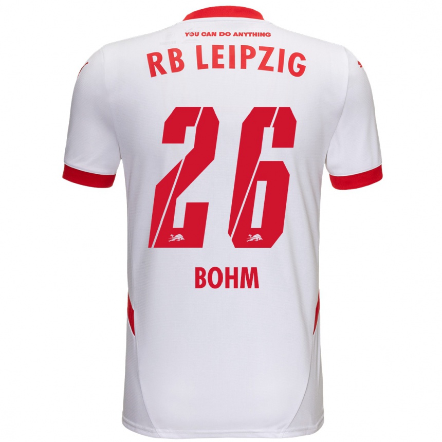 Kids Football Pepe Böhm #26 White Red Home Jersey 2024/25 T-Shirt