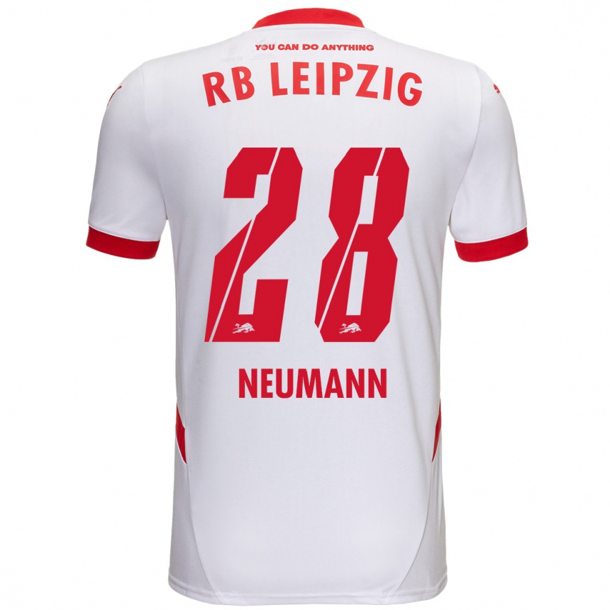 Kids Football Cenny Neumann #28 White Red Home Jersey 2024/25 T-Shirt