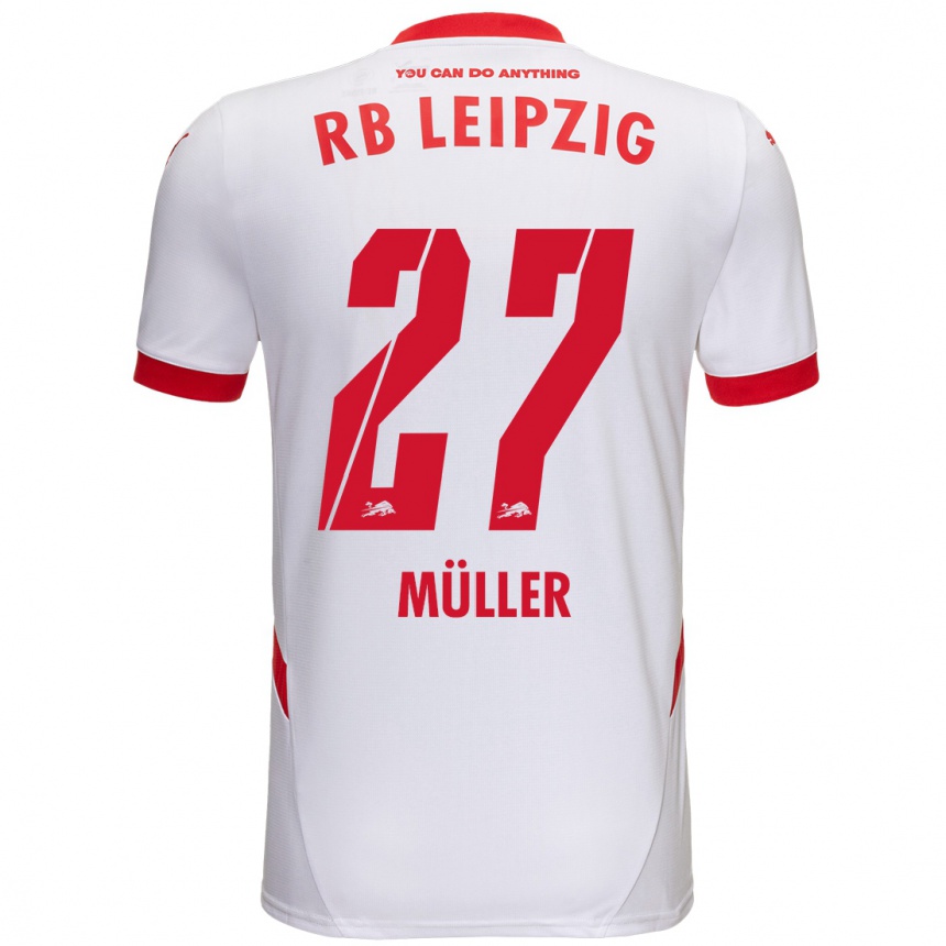 Kids Football Marlene Müller #27 White Red Home Jersey 2024/25 T-Shirt