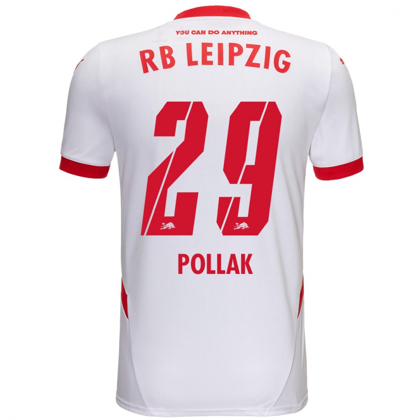 Kids Football Julia Pollak #29 White Red Home Jersey 2024/25 T-Shirt