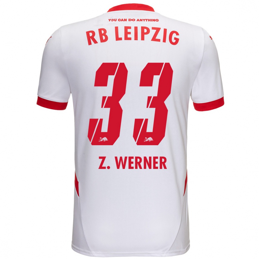 Kids Football Zoé Werner #33 White Red Home Jersey 2024/25 T-Shirt