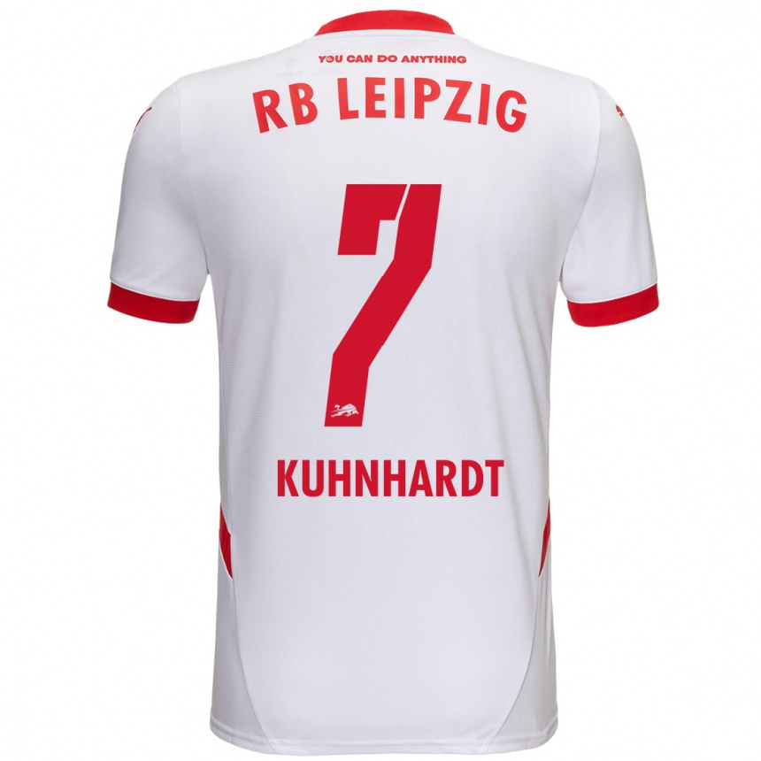 Kids Football Paul Kühnhardt #7 White Red Home Jersey 2024/25 T-Shirt