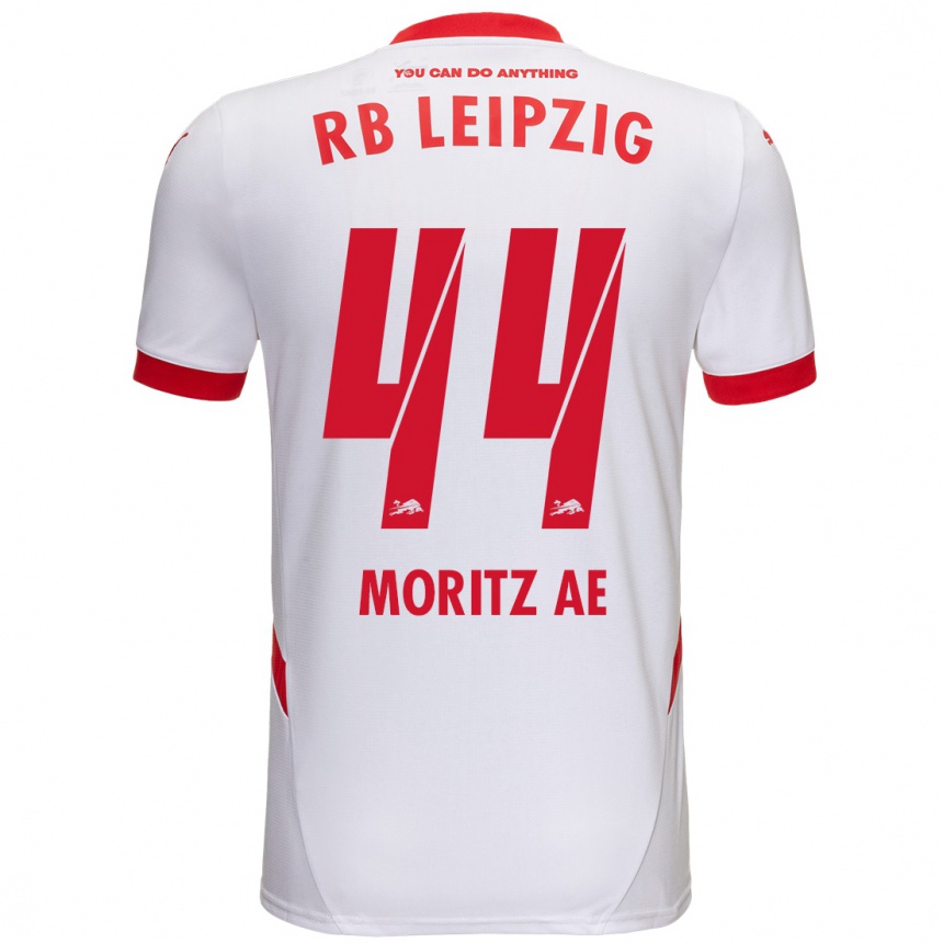 Kids Football Moritz Aé #44 White Red Home Jersey 2024/25 T-Shirt