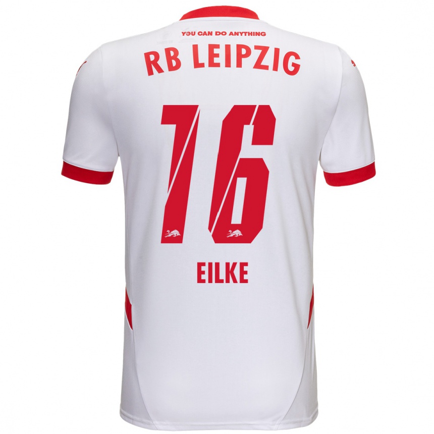 Kids Football Lennox Eilke #16 White Red Home Jersey 2024/25 T-Shirt