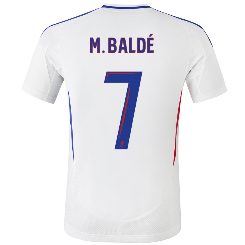 Kids Football Mama Baldé #7 White Blue Home Jersey 2024/25 T-Shirt