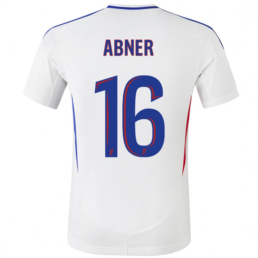 Kids Football Abner #16 White Blue Home Jersey 2024/25 T-Shirt