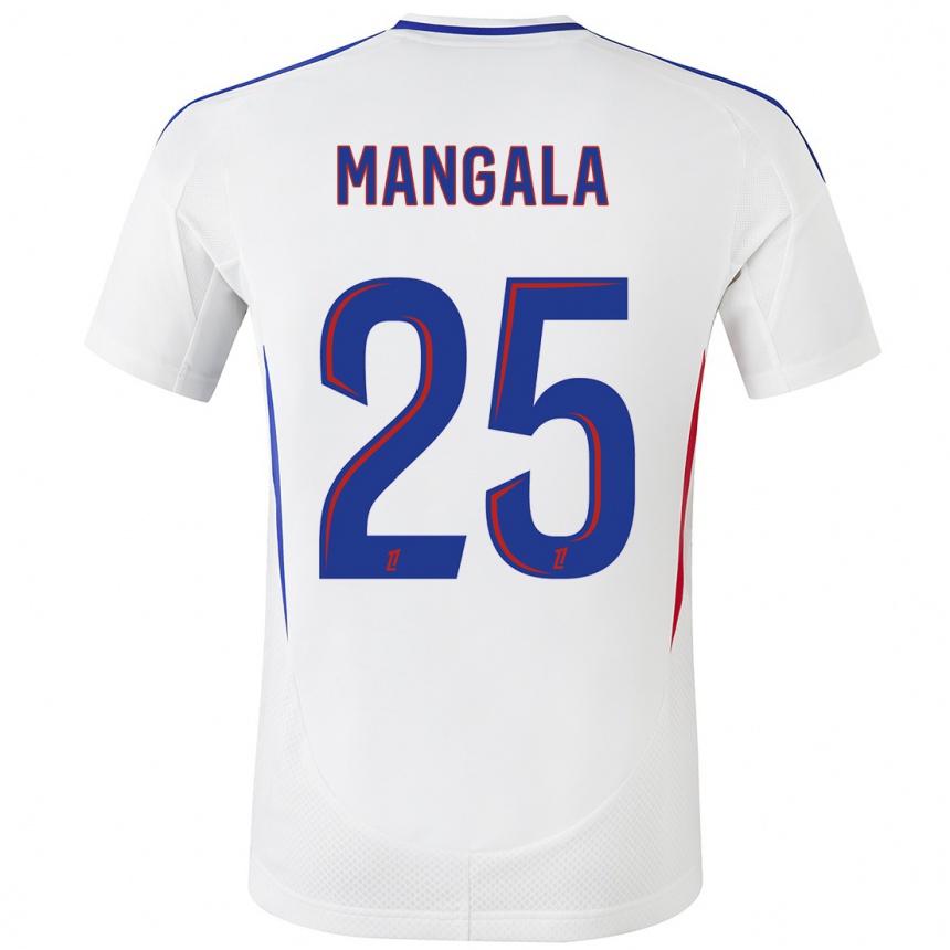 Kids Football Orel Mangala #25 White Blue Home Jersey 2024/25 T-Shirt