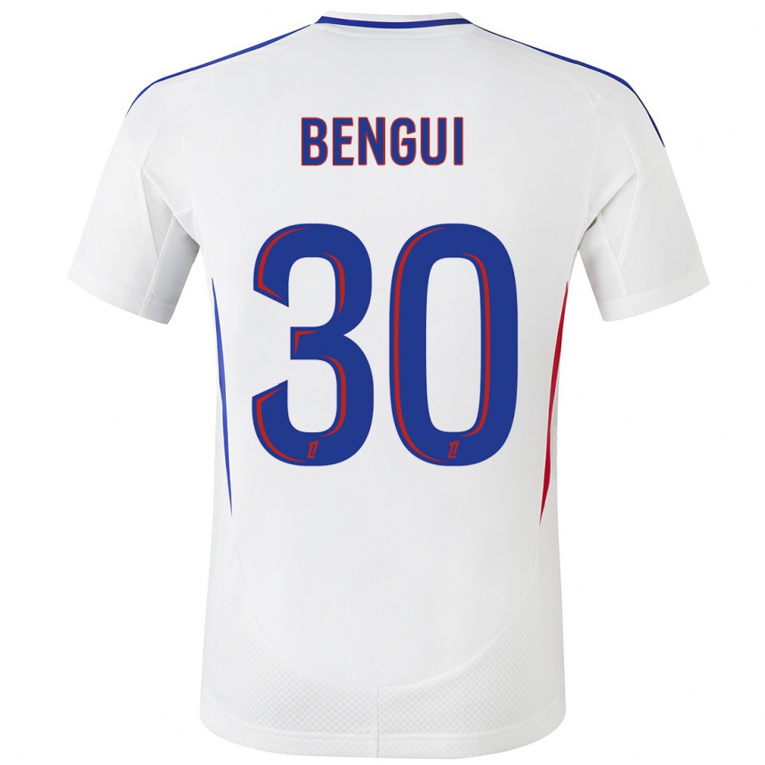 Kids Football Justin Bengui Joao #30 White Blue Home Jersey 2024/25 T-Shirt